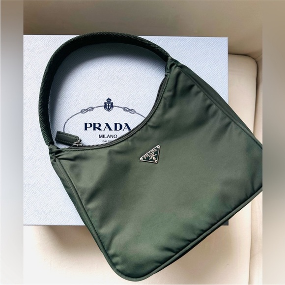 Prada Olive Nylon Hobo Bag , 100% authentic. - Picture 4 of 16